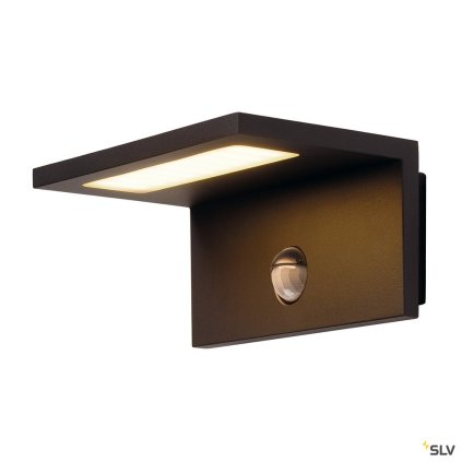 SLV Angolux WL, venkovní nástěnné svítidlo se senzorem, LED 9,8W 3000K, antracit, IP44