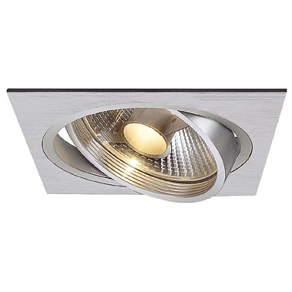 SLV New Tria 150, hliníková zápustná bodovka, 1x75W GU10 ES111, 16,5x16,5cm
