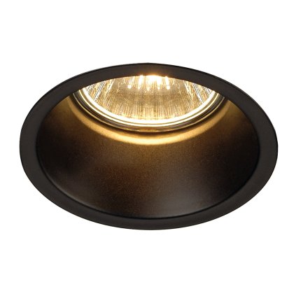 SLV Horn GU10, zápustná bodovka do podhledu, 1x50W, 230V, černá, prům. 8,3cm
