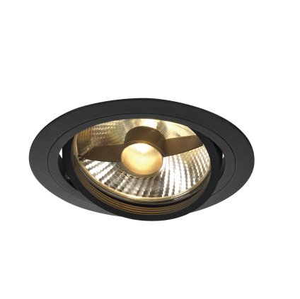 SLV New Tria 150, černá zápustná bodovka, 1x75W GU10 ES111, prům. 16,5cm