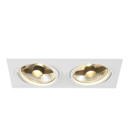 SLV New Tria 150, bílá zápustná bodovka, 2x75W GU10 ES111, 16,5x31,5cm