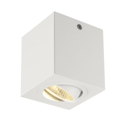 SLV Triledo, hranaté stropní svítidlo s nastavitelným reflektorem, 8,2W LED 3000K, bílá, výška 9,5cm