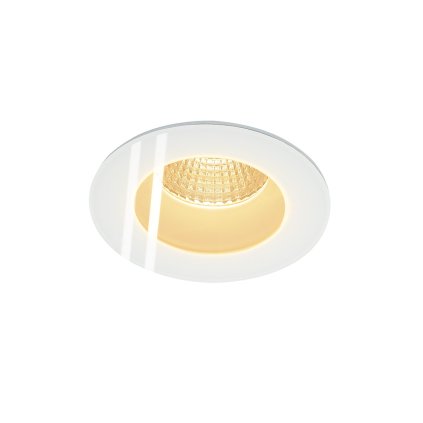 SLV Patta-F, zápuštěná bodovka IP 65, 12W LED 3000K, bílá, prům.8,3cm