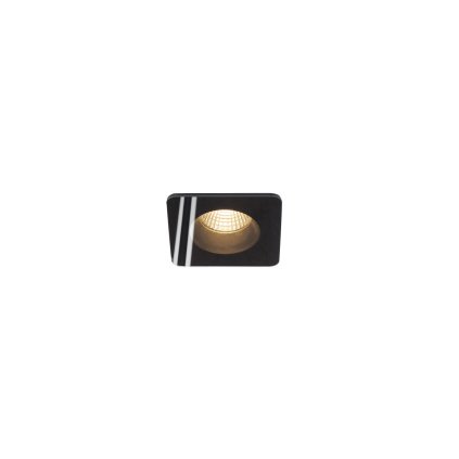 SLV Patta-F, zápuštěná bodovka IP 65, 12W LED 3000K, černá, 8,3x8,3cm