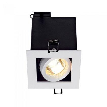 SLV Kadux, zápustná bodovka v hranatém tvaru, 1x50W, bílá, 9x9cm
