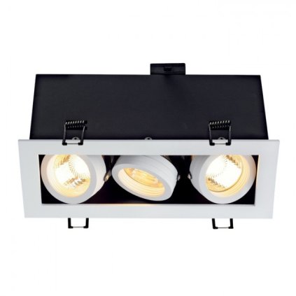 SLV Kadux, zápustná bodovka v hranatém tvaru, 3x50W, bílá, 21x9cm