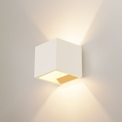 SLV Plastra Cube, nástěnné sádrové svítidlo, 1x40W G9 rozměr 11,5x11,5cm