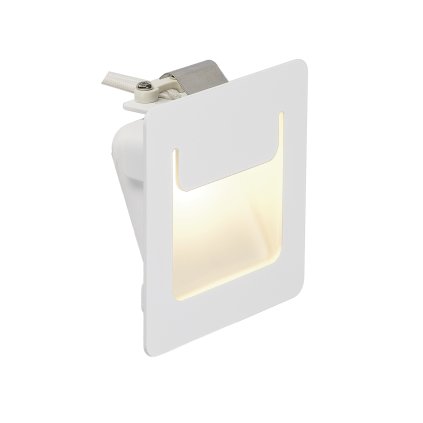 SLV Downunder Pur 80, vestavné svítidlo do stěny, LED 3,6W 3000K, bílá, rozměr 8x8cm