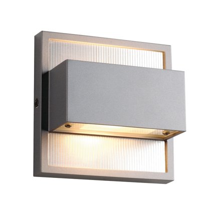SLV Dacu Up-Down, exteriérové nástěnné svítidlo, 1x40W, stříbrnošedá, IP44, 13cm