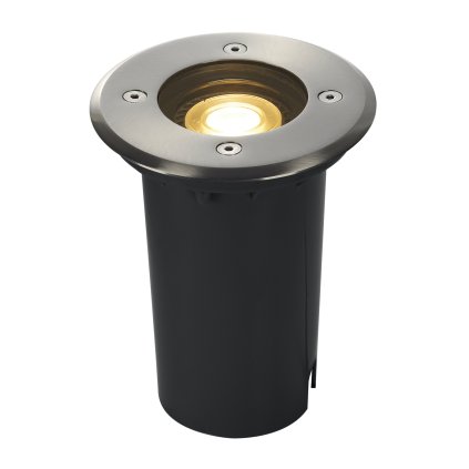 SLV Solasto 120, venkovní zapuštěné podlahové svítidlo, 1x GU10 max 6W, nerez, průměr 12cm, IP67