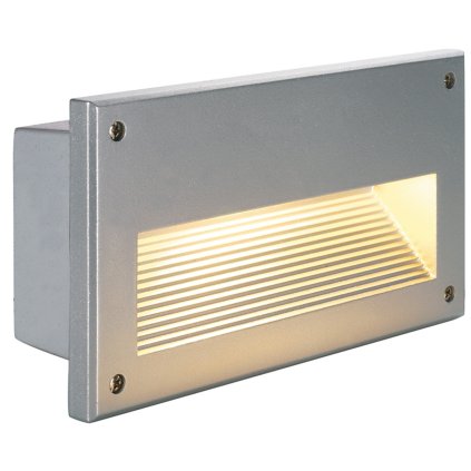 SLV Brick Downunder E14, exteriérové svítidlo do stěny, 1x40W, stříbrnošedá, 23x12, IP44