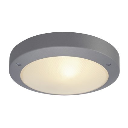SLV Bulan, stříbrnošedé venkovní svítidlo, 1x60 E14, prům.27cm, IP44