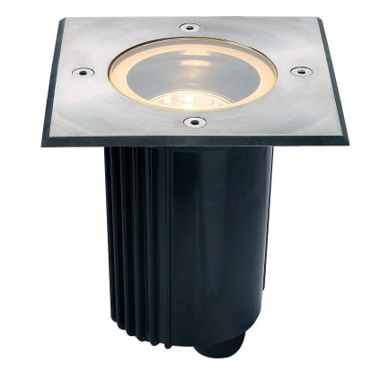 SLV Dasar 80 zápustné svítidlo do země 1xGU10 nerez, s nastavitelným směrem svícení, 13 x 13cm, IP67