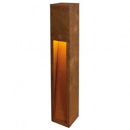 44238 7 slv rusty slot 80 venkovni sloupek 1x11w energeticky usporne patina rzi ip44 80cm