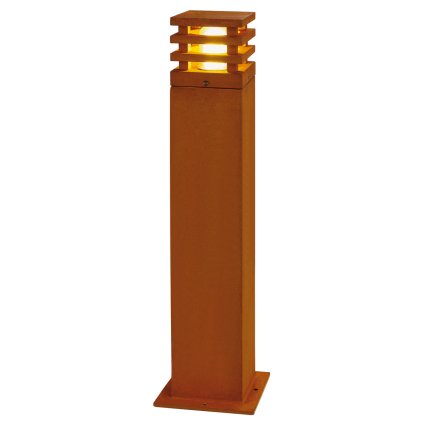 SLV Rusty Square 70, venkovní sloupek, 1x11W (energeticky úsporné), patina rzi, IP55, 71cm