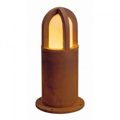 44259 6 slv rusty cone 40 venkovni sloupek 1x11w energeticky usporne patina rzi ip54 40cm