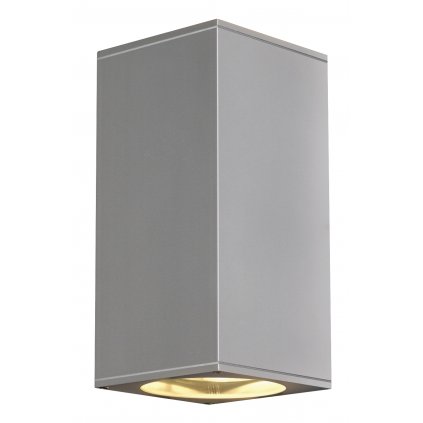 SLV Theo Big Up-Down Wall, venkovní nástěnné svítidlo, 2x75W GU10 ES111, stříbrnošedá, výška 27cm, IP44