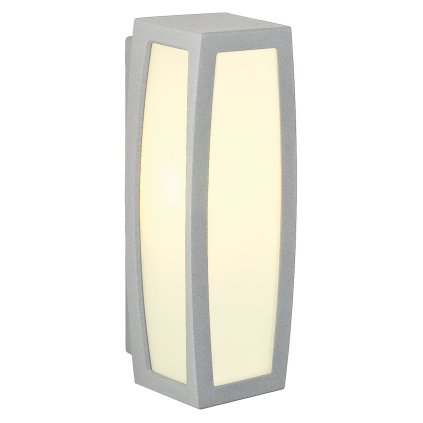 SLV Meridian box, nástěnné venkovní svítidlo, 1x20W, stříbrnošedá, 38cm, IP54