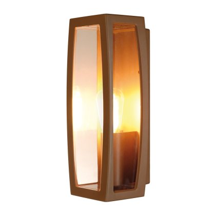 SLV Meridian box, nástěnné venkovní svítidlo, 1xE27 max. 25W, rezavá, 38cm, IP54