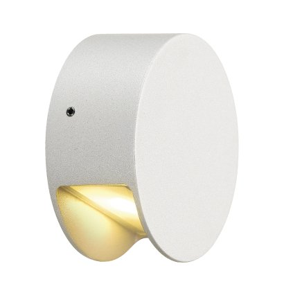 SLV Pema, nástěnné svítidlo pro svícení dolu, 4W LED 3000K, bílá, prům. 9cm