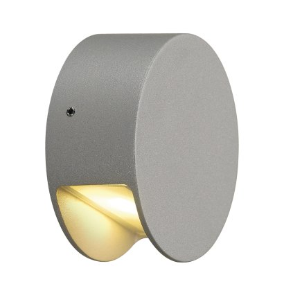 SLV Pema, nástěnné svítidlo pro svícení dolu, 4W LED 3000K, stříbrnošedá, prům. 9cm