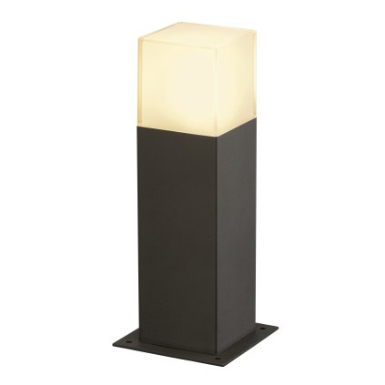 SLV Grafit, hranatý venkovní sloupek, 1x11W E27, antracit, výška 30cm, IP44