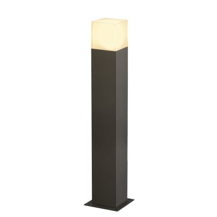 SLV Grafit, hranatý venkovní sloupek, 1x11W E27, antracit, výška 60cm, IP44