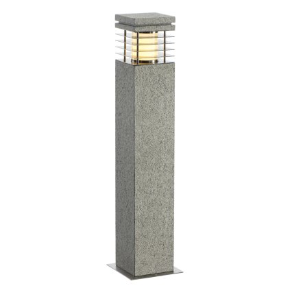 SLV Arrock Granite 70, venkovní sloupek z žuly sůl/pepř, 1x15W, výška 70cm, IP44