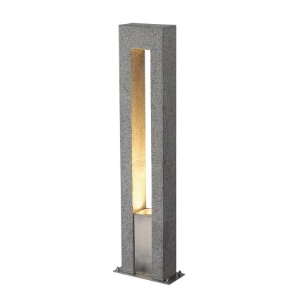 SLV Arrock Arc, venkovní sloupek z žuly sůl/pepř, 1x35W, výška 70,5cm, IP44