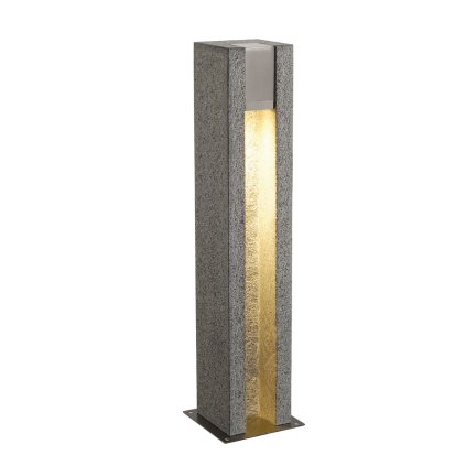 SLV Arrock Slot, venkovní sloupek z žuly sůl/pepř, 1x35W, výška 70,5cm, IP44