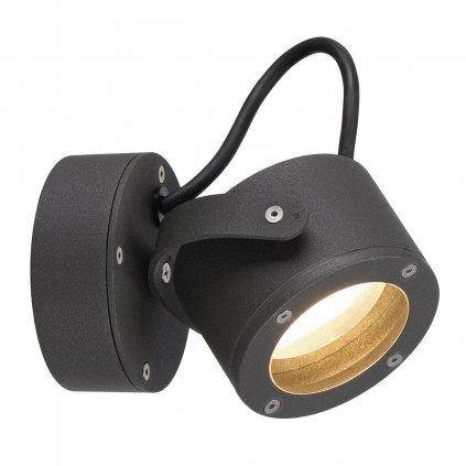 SLV Sitra, antracitové nástěnné venkovní svítidlo s nastavitelným směrem svícení, 1x9W, výška 11,5cm, IP44
