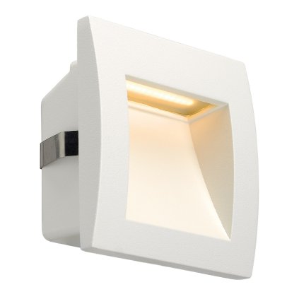 SLV Downunder Out LED S, bílé zápustné svítidlo do stěny, 1,7W LED, 3000K, 9x9cm, IP55