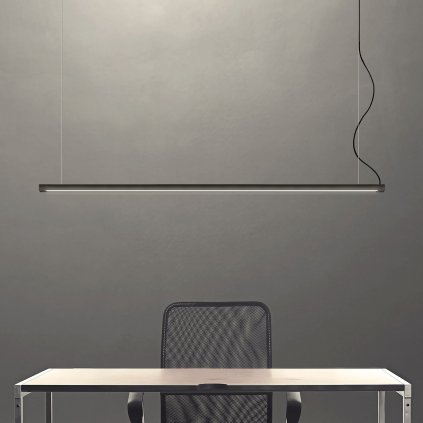 TeamItalia Linea Dark, černé svítidlo se svícením nahoru-dolu, 27+5W LED 3000K, délka 120cm
