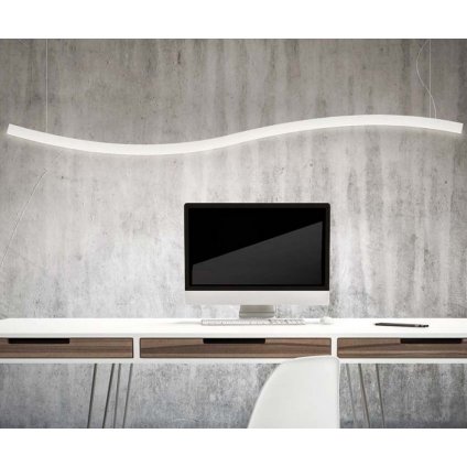 45291 4 teamitalia curve zavesne svitidlo v bile uprave 60w led 3000k delka 130cm