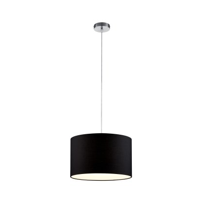 Trio Hotel, závěsné svítidlo z černého textilu, 1x60W E27, prům. 40cm
