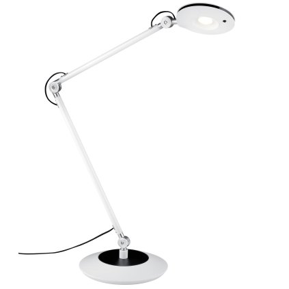 Trio Leuchten Roderic, bílá stolní lampa na pracovní stůl, 6W LED 3000K, výška 60cm