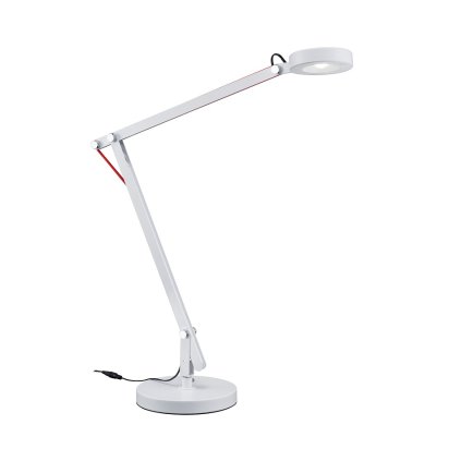 Trio Amsterdam, bílá lampa na pracovní stůl, 5W LED, výška max 90cm