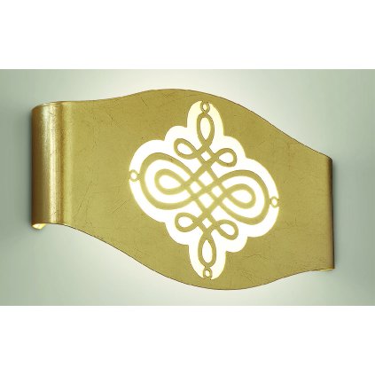 47274 1 via dese 4531 nastenne svitidlo s ornamentem ve zlate uprave 2x60w delka 48cm