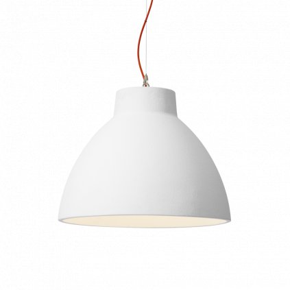 Wever Ducré Bishop 6.0, bílé závěsné svítidlo s červeným kabelem, 1x25W E27, prům. 60cm