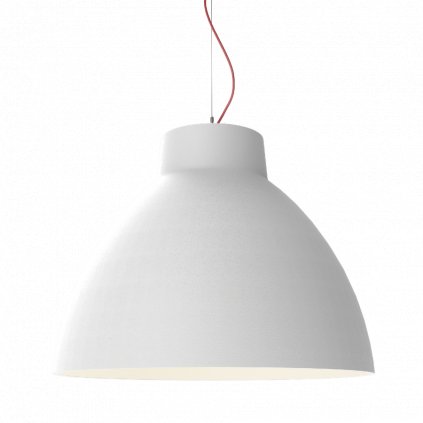 Wever Ducré Bishop 8.0, bílé závěsné svítidlo s červeným kabelem, 1x25W E27, prům. 80cm
