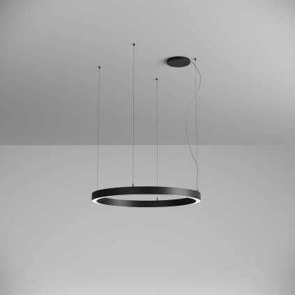 Arelux Xambit, černé závěsné kruhové svítidlo, 57W LED 3000K, prům. 90cm