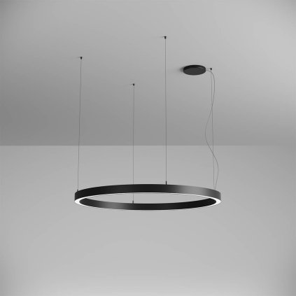 Arelux Xambit, černé závěsné kruhové svítidlo, 75W LED 4000K, prům. 120cm