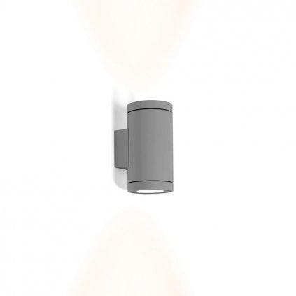 Wever Ducré Tube 2.0 PAR16, nástěnné svítidlo pro obousměrné svícení, 2x50W GU10, šedá, výška 15,2cm, IP65