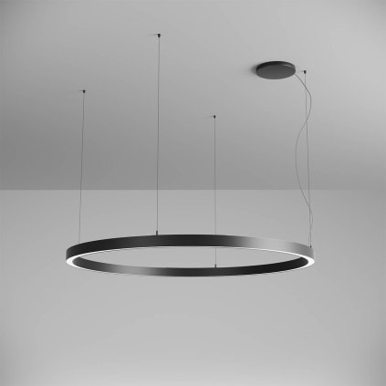 Arelux Xambit, černé závěsné kruhové svítidlo, 97W LED 3000K, prům. 154cm