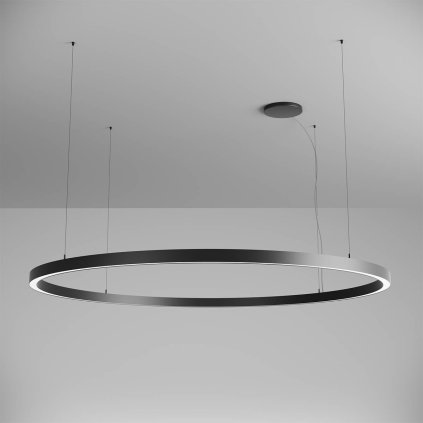 Arelux Xambit, černé závěsné kruhové svítidlo, 120W LED 3000K, prům. 204cm