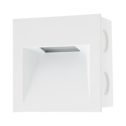 Arelux Xghost, bílé interiérové zápustné svítidlo do stěny, 2W LED 4000K, 9x9cm, IP20