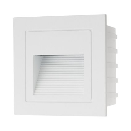 Arelux Xghost, bílé venkovní zápustné svítidlo do stěny, 2W LED 4000K, 8,5x8,5cm, IP65