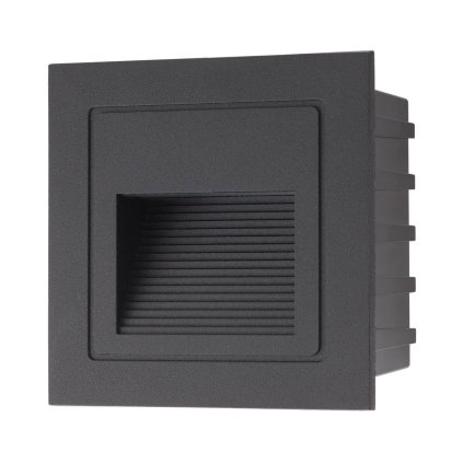 Arelux Xghost, černé venkovní zápustné svítidlo do stěny, 2W LED 3000K, 8,5x8,5cm, IP65