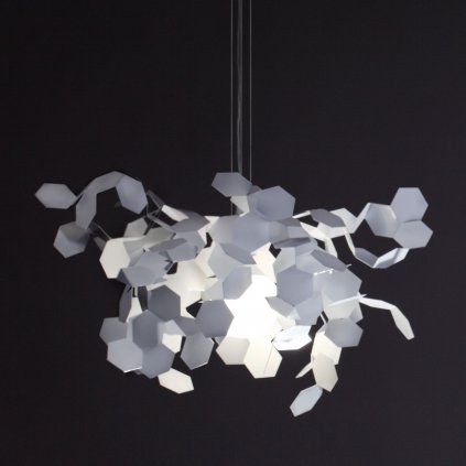 Zava Andromeda, bílé závěsné designové svítidlo, 1xE27, prům. 90cm