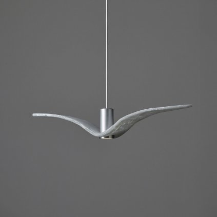 Brokis Night Birds Exterior, závěsné svítidlo z ručně zpracovaného skla, 6,5W LED, triplex opal BROKISGLASS mat, délka 78cm, IP54